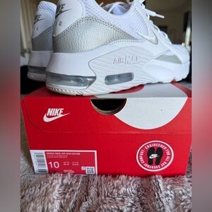 Nike Air Max Excee White and Silver Women's Athletic Shoes